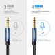 Аудіокабель UGREEN AV118 3.5mm Male to 3.5mm Female Extension Braid 1m Black (UGR-40673)