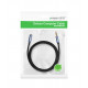 Аудіокабель UGREEN AV118 3.5mm Male to 3.5mm Female Extension Braid 1m Black (UGR-40673)