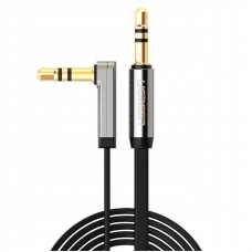 Аудіокабель UGREEN AV119 3.5mm Male to 3.5mm Male Straight to angle flat Cable 1m (Black)(UGR-10597)
