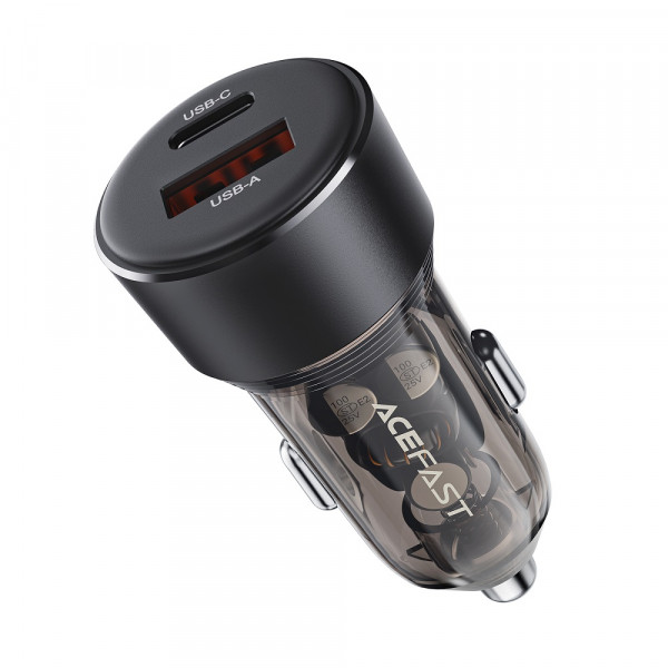 Автомобільний зарядний пристрій ACEFAST B12 60W (USB-A+USB-C) dual-port car charger Black (6974316282914)