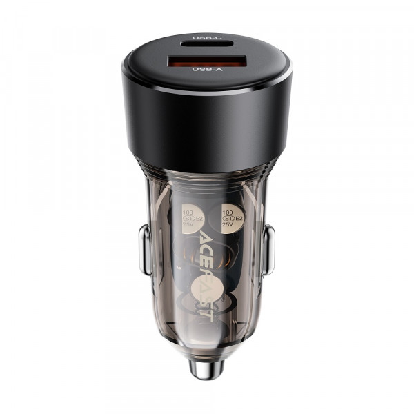 Автомобільний зарядний пристрій ACEFAST B12 60W (USB-A+USB-C) dual-port car charger Black (6974316282914)
