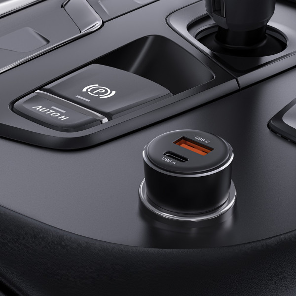 Автомобільний зарядний пристрій ACEFAST B12 60W (USB-A+USB-C) dual-port car charger Black (6974316282914)