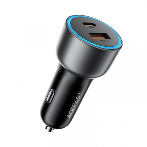 Автомобільний зарядний пристрій ACEFAST B21 75W(USB-C+USB-A)car charger Metal Gray (6974316286684)