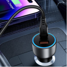 Автомобільний зарядний пристрій ACEFAST B21 75W(USB-C+USB-A)car charger Metal Gray (6974316286684)