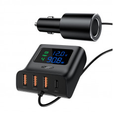 Автомобільний зарядний пристрій ACEFAST B8 digital display car HUB charger (6974316281078)
