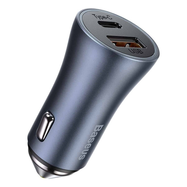 Автомобільний зарядний пристрій Baseus Golden Contactor Pro Dual Quick Charger Car Charger U+C 40W（With Baseus Simple wiring USB For Type-C 5A 1.0m）Da