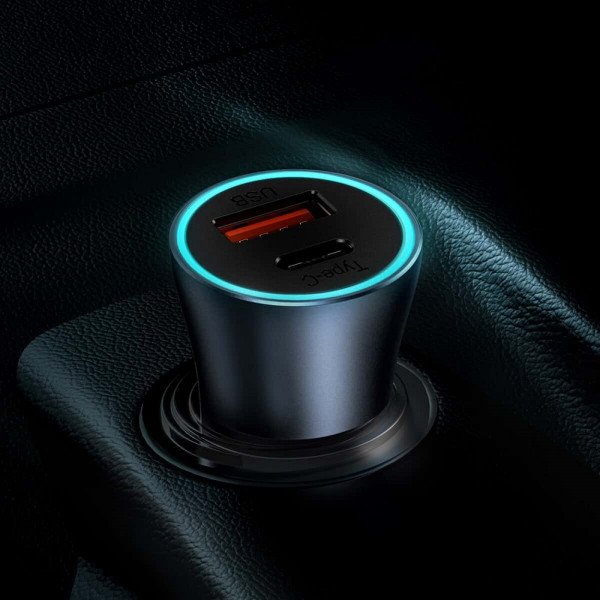 Автомобільний зарядний пристрій Baseus Golden Contactor Pro Dual Quick Charger Car Charger U+C 40W（With Baseus Simple wiring USB For Type-C 5A 1.0m）Da