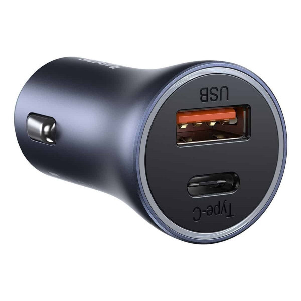Автомобільний зарядний пристрій Baseus Golden Contactor Pro Dual Quick Charger Car Charger U+C 40W（With Baseus Simple wiring USB For Type-C 5A 1.0m）Da