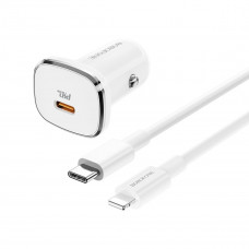 Автомобільний зарядний пристрій BOROFONE BZ12B single port QC3.0 (Type-C to Lightning) 18W Білий