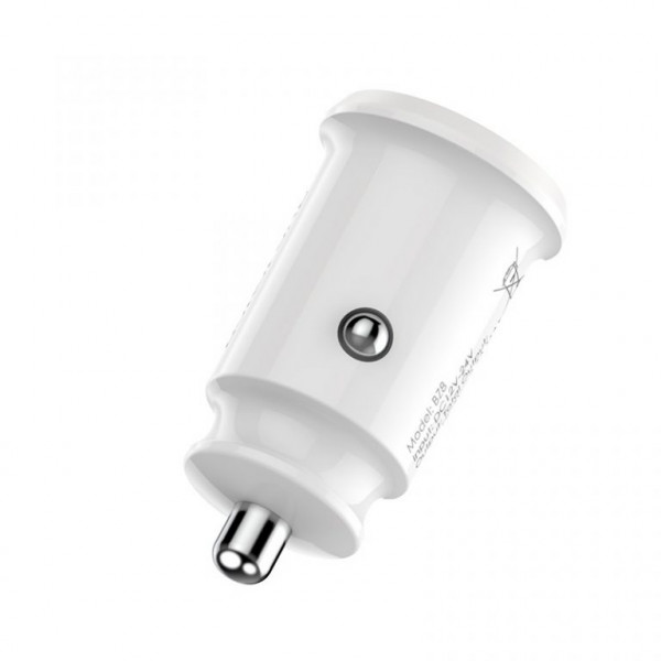 Автомобільний зарядний пристрій BOROFONE BZ8 MaxRide Dual Port Car Charger White (6957531088486)