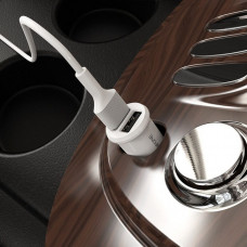 Автомобільний зарядний пристрій BOROFONE BZ8 MaxRide Dual Port Car Charger White (6957531088486)