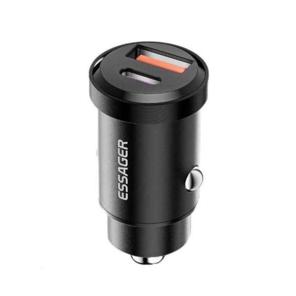 Автомобільний зарядний пристрій ESSAGER Shangrui mini A+C 30W Black
