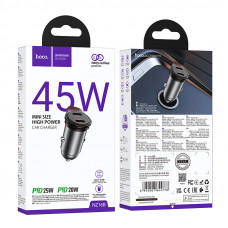 Автомобільний зарядний пристрій HOCO NZ16B Rigorous PD45W(2C) car charger Metal Grey (6942007644778)