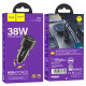 Автомобільний зарядний пристрій HOCO Z52 Spacious PD38W (1C1A) car charger Transparent Black (6942007601740)