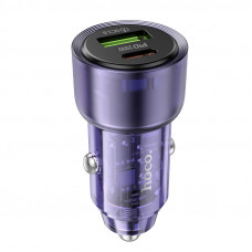 Автомобільний зарядний пристрій HOCO Z52 Spacious PD38W (1C1A) car charger Transparent Purple (6942007601757)