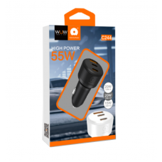 Автомобільний зарядний пристрій WUW-C244 USB20W+PD20W+PD15W black (6972573338368)