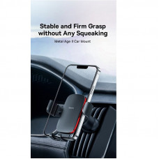 Автотримач для телефона Baseus Metal AgeⅡ Gravity Car Mount（Air Outlet Version）Dark Grey (SUJS000013)