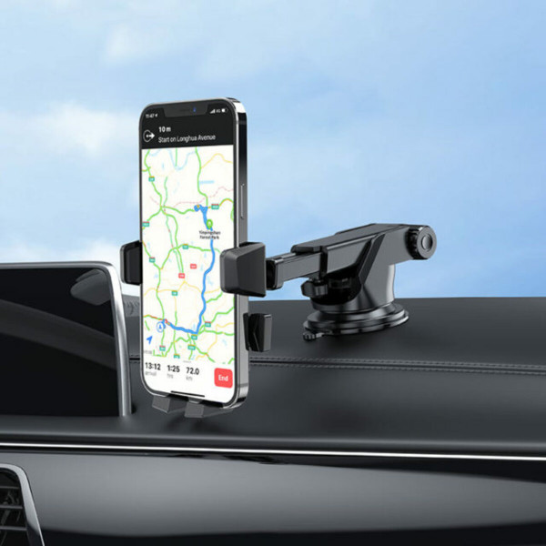 Автотримач для телефона HOCO CA83 David one-button center console car holder Чорний