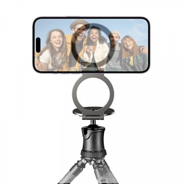 Автотримач для телефона HOCO H102 Whale magnetic ring holder(multi-scene) Metal Grey (6942007674478)