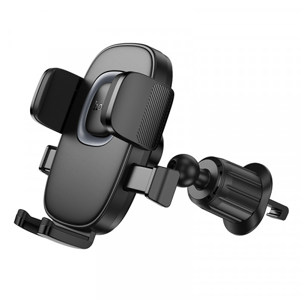 Автотримач для телефона HOCO H75 Crown one-button car holder(air outlet) Black Metal Gray (6942007646901)