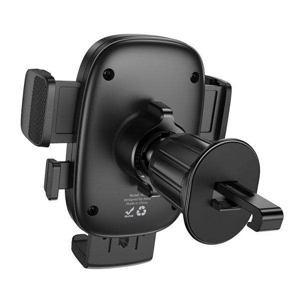 Автотримач для телефона HOCO H75 Crown one-button car holder(air outlet) Black Metal Gray (6942007646901)