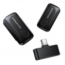 Бездротова мікрофонна система BOROFONE BFK17 Lemai wireless microphone Type-C Black (6941991127038)