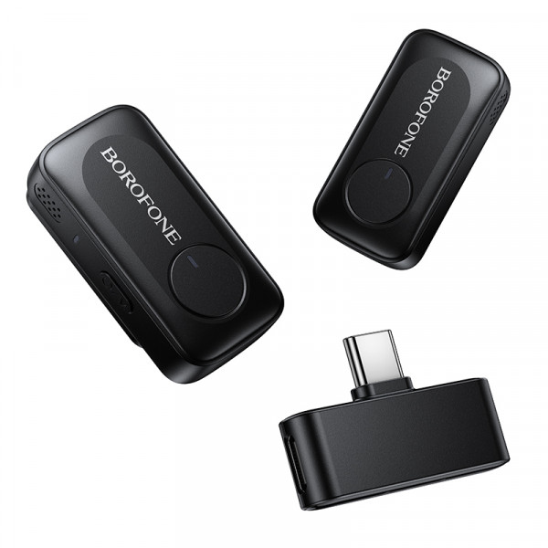 Бездротова мікрофонна система BOROFONE BFK17 Lemai wireless microphone Type-C Black (6941991127038)