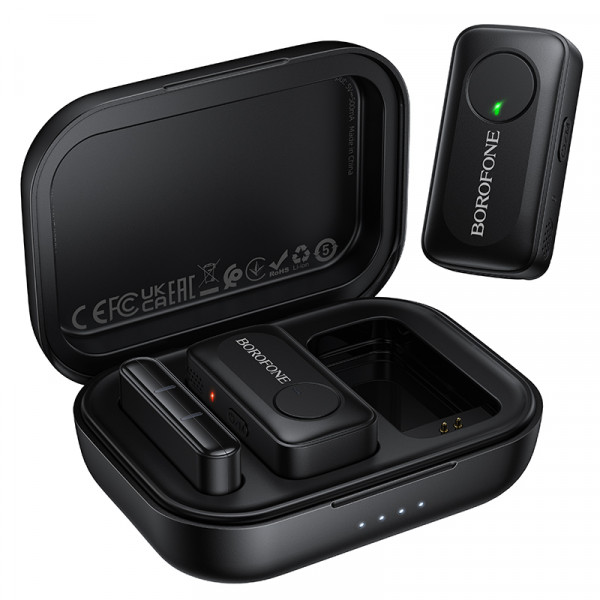 Бездротова мікрофонна система BOROFONE BFK17 Lemai wireless microphone Type-C Black (6941991127038)