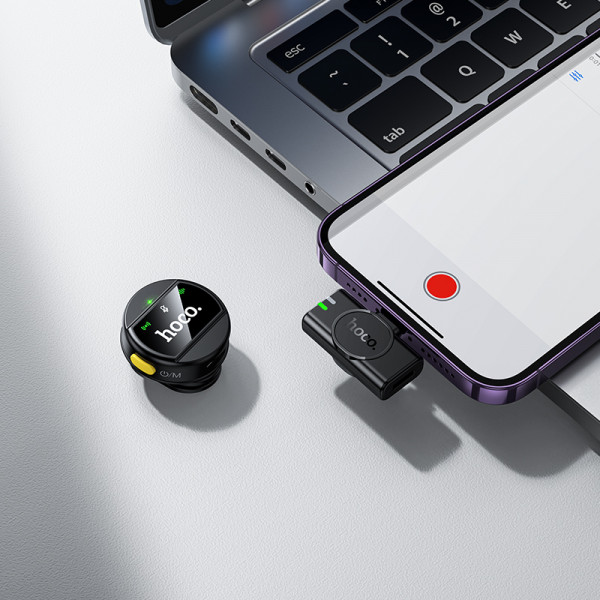 Бездротова мікрофонна система HOCO L21 Charm wireless microphone iP Black (6942007663137)