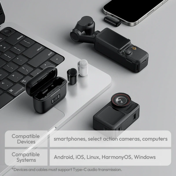 Бездротова мікрофонна система Ulanzi A200 Mini Mic dual-mic (Type-C) Black (A046)