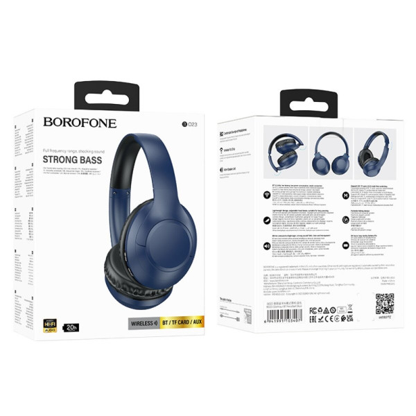 Бездротові навушники BOROFONE BO23 Glamour BT headset Блакитний