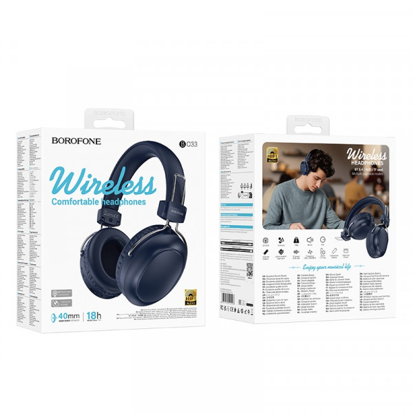 Бездротові навушники BOROFONE BO33 Melody BT headphones Blue