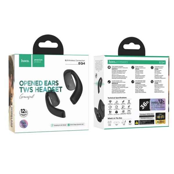 Бездротові навушники HOCO EQ4 Graceful true wireless BT headset Black