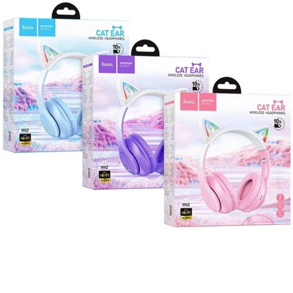 Бездротові навушники HOCO W42 Cat ears BT headphones Cherry Blossom
