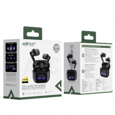 Бездротові навушники TWS ACEFAST W6 smart screen,ENC, IPX4, Black (6974316285687)