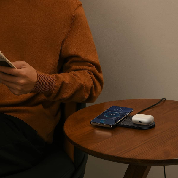 Бездротовий зарядний пристрій Baseus Digital LED Display 2in1 Wireless Charger 20W Чорний Universal version