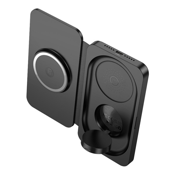 Бездротовий зарядний пристрій HOCO CQ13 Triumph 3-in-1 travel folding wireless fast charger Чорний