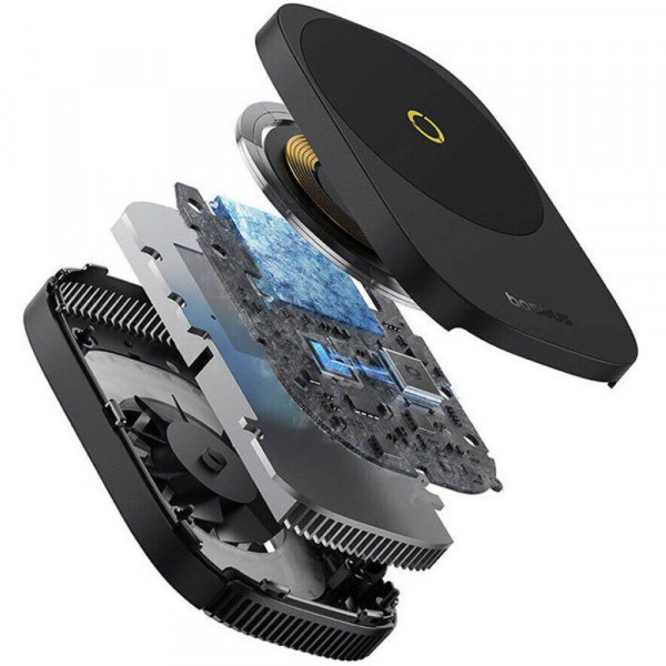 Бездротовий зарядний пристрій з кулером для мобільного Baseus MagPro II Series Ultra-Thin Magnetic Phone Cooler (with Wireless Charger) Cosmic Black