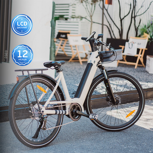 Електровелосипед OKAI EB10 Beige 28', 250(500)W, 14.4Ah, 100km, 25kmh, NFC, App, 29kg
