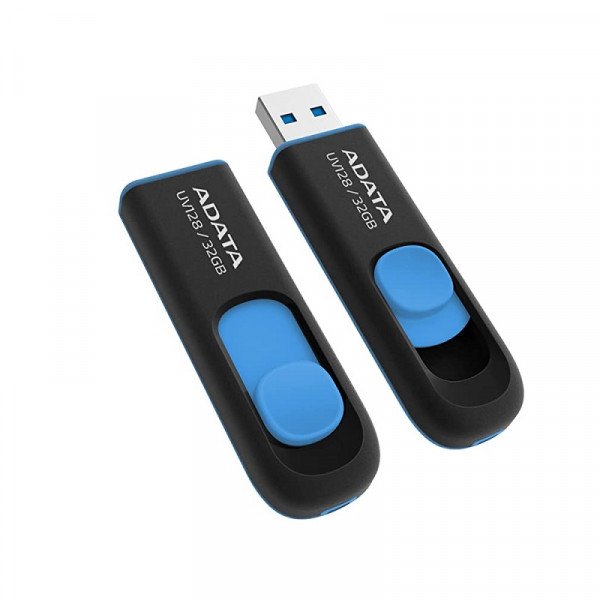 Флеш-накопичувач ADATA USB 3.2 UV 128 32Gb Black/Blue (AUV128-32G-RBE)