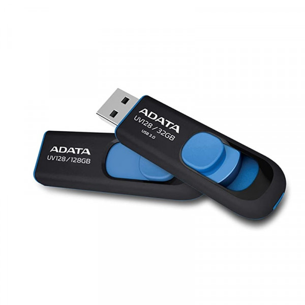 Флеш-накопичувач ADATA USB 3.2 UV 128 32Gb Black/Blue (AUV128-32G-RBE)