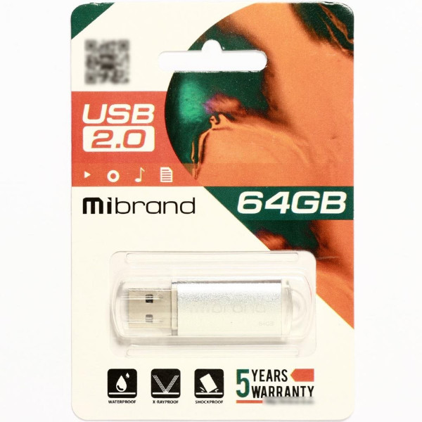Флеш-накопичувач Mibrand USB 2.0 Cougar 64Gb Silver
