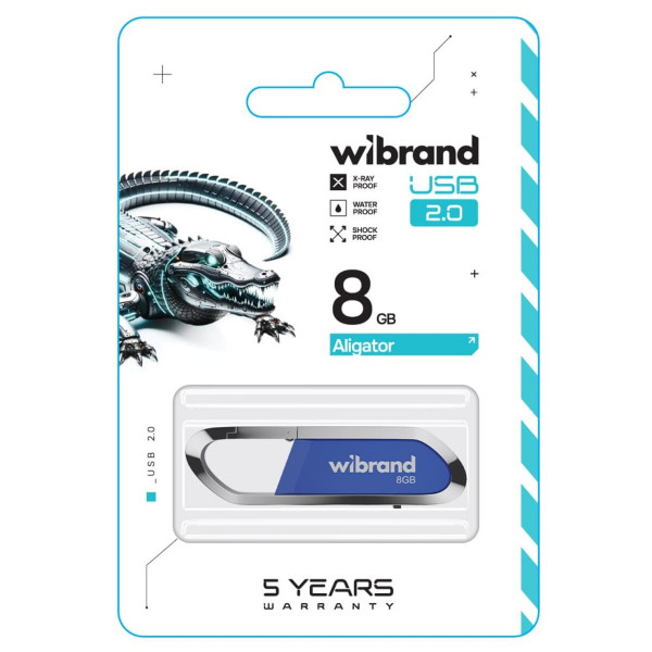 Флеш-накопичувач Wibrand USB 2.0 Aligator 8Gb Blue