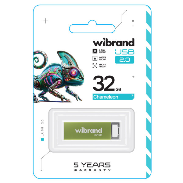 Флеш-накопичувач Wibrand USB 2.0 Chameleon 32Gb Light Green