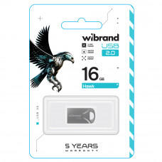 Флеш-накопичувач Wibrand USB 2.0 Hawk 16Gb Silver (WI2.0/HA16M1S)