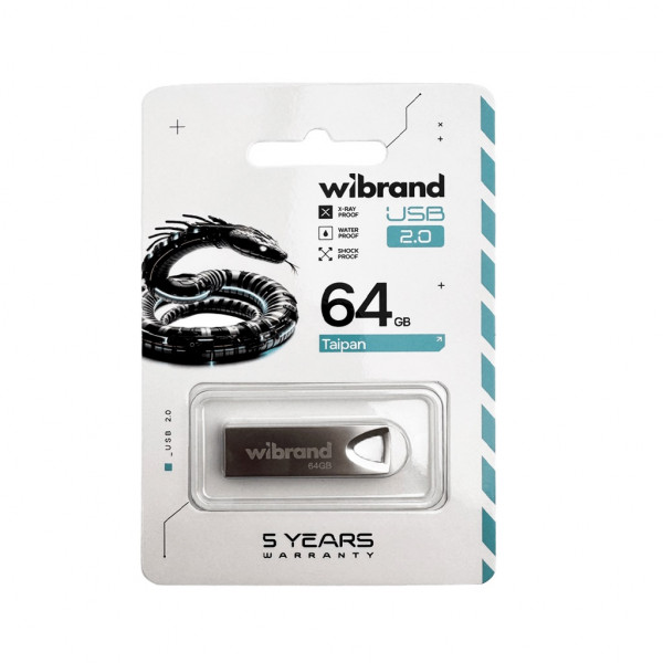 Флеш-накопичувач Wibrand USB 2.0 Taipan 64Gb Silver