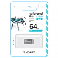 Флеш-накопичувач Wibrand USB 3.2 Gen1 Ant 64GB Silver (WI3.2/AN64M4S)