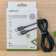 Кабель ACEFAST C25-03 USB-C to USB-C silicone charging data cable Black (6974316287063)