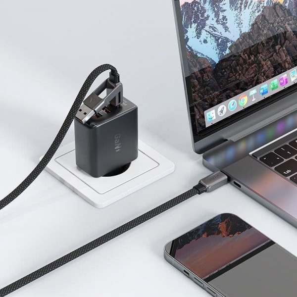 Кабель ACEFAST C25-03 USB-C to USB-C silicone charging data cable Black (6974316287063)