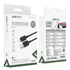 Кабель ACEFAST C26-02 USB-A to L PVC charging data cable Black (6974316287094)
